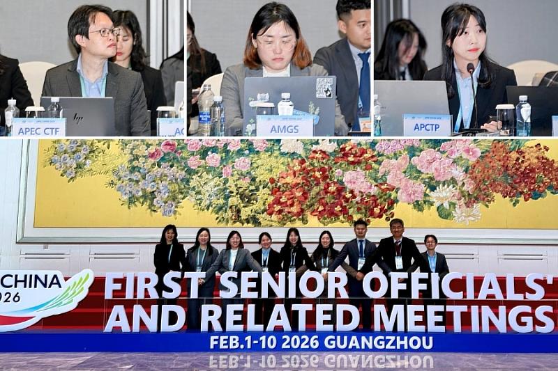 APEC 中心科研創新合作聯盟除我國ACABT以外，韓國APCTP、韓國AMGS以及泰國APEC-CTF等各機構代表皆出席此次會議，並於會中合影。