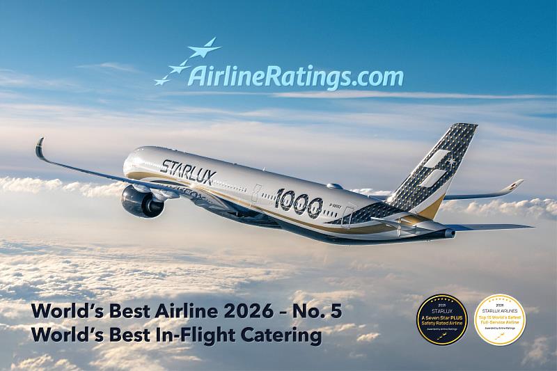 星宇榮獲Airline Ratings 2026全球最佳航空第5名 勇奪國籍航空史上最高名次