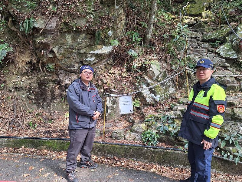 林業保育署臺中分署於3月20日已製作緊急告示，後續將於步道口導覽牌設置安全提醒。（照片：林業保育署臺中分署）