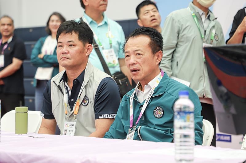 翁章梁縣長關心全中運跆拳道賽事,勉勵選手全力爭取佳績-2