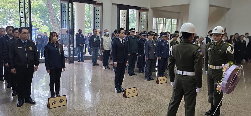 新竹市各界於新竹軍人忠靈祠舉行「115年陣亡將士暨公殞官兵春祭典禮」。
