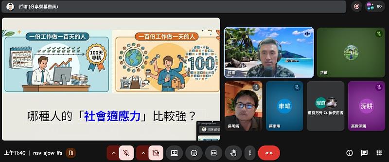 南大博雅講座中，講師透過提問引導同學思考工作與人生關係，從多角度檢視未來方向與自我定位。