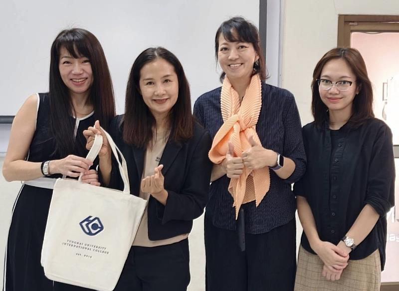 由國際學院張亦騏老師(左1)與農業暨健康學院郭心甯老師(右2)帶領,以「英國管家服務管理與趨勢研究」為核心,打造沉浸式學習場域。
