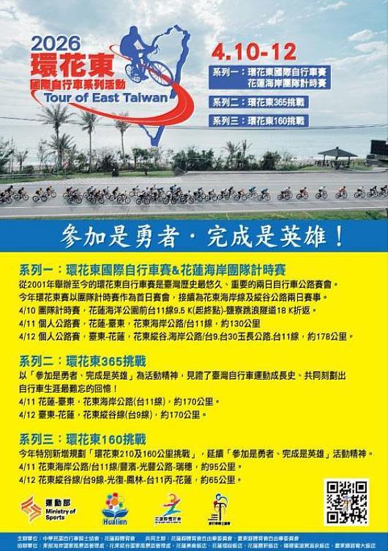 2026環花東自行車賽4月11日至12日登場 東警全力護航守護賽道安全