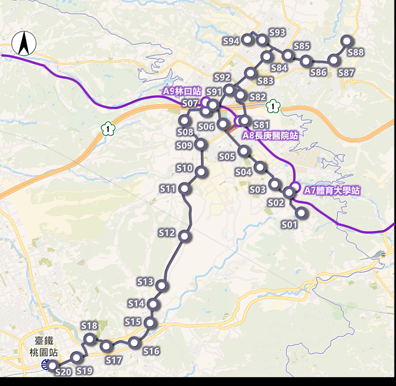新桃林線路網圖。