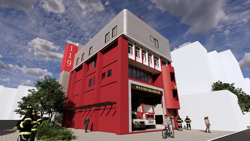 朝山分隊廳舍完工示意圖。