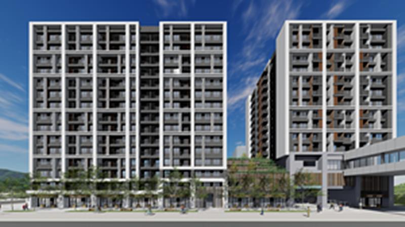 三峽首座捷運開發案模擬圖。