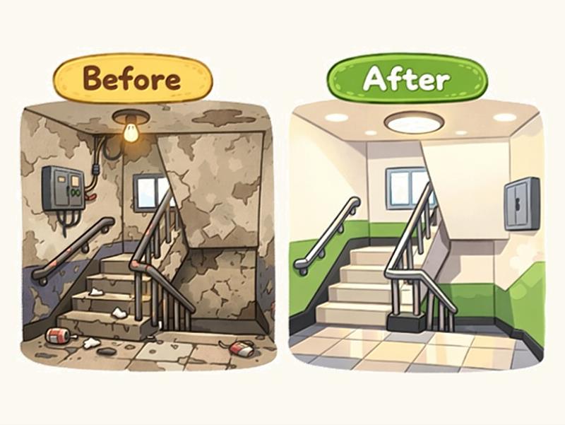 4-6層樓公寓樓：梯間修繕補助40萬元/棟。