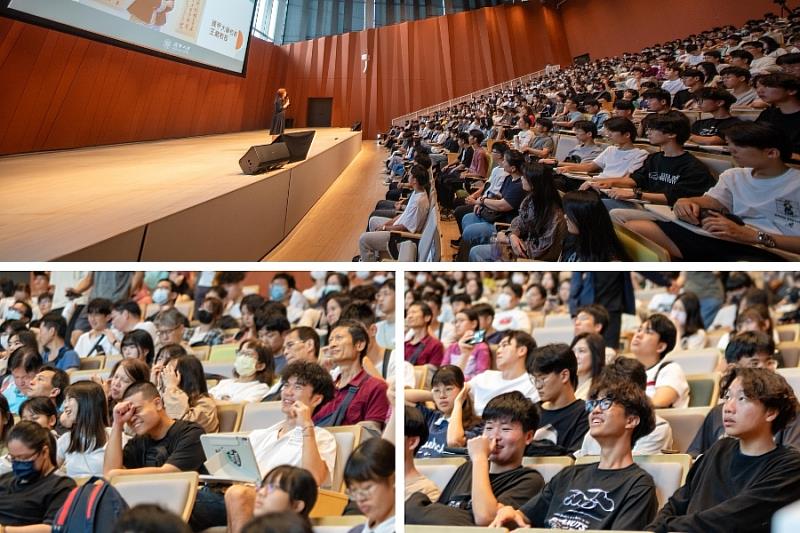 3場「專題演講」場場爆滿。校長王葳鼓勵學生未來能善用校內豐沛資源，成為有底蘊、有洞察力、有溫度的人。