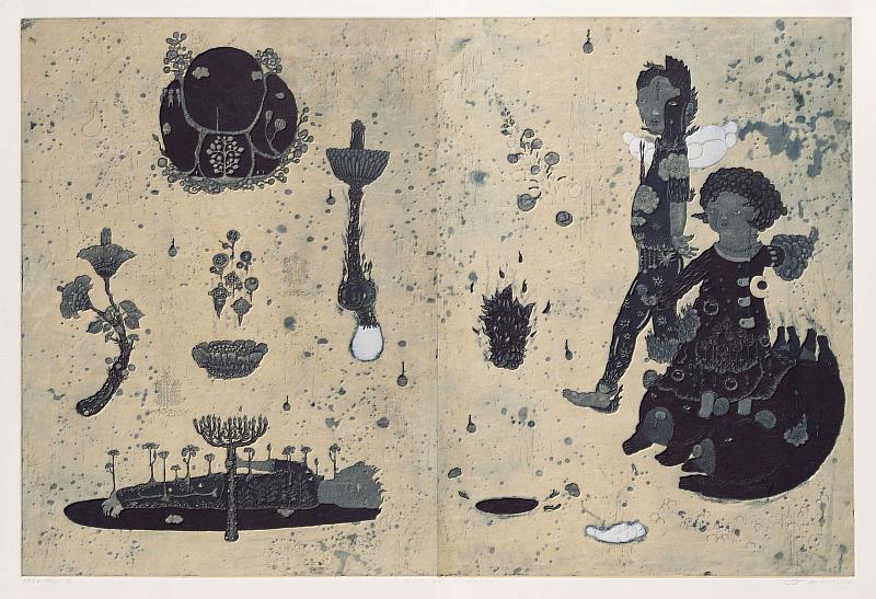 凡亞藝術空間_玉分昭光_火與花_銅蝕版畫_82.5x120cm_2023