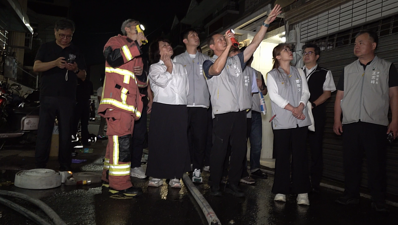 黃敏惠市長連夜趕抵現場掌握後續處置狀況