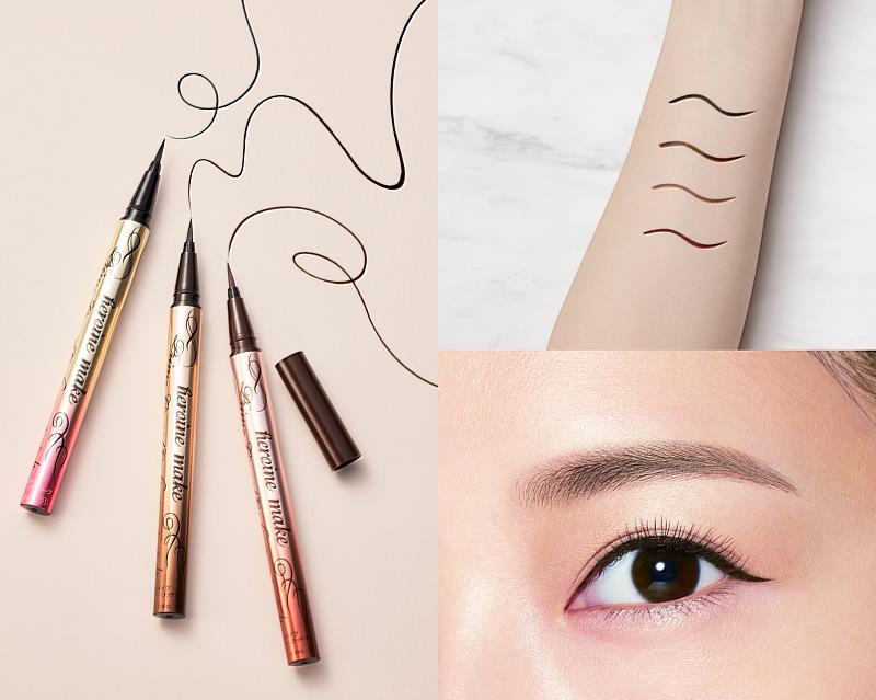 不怕台灣氣候潮濕悶熱，KISSME花漾美姬「超！持久極細抗暈眼線液」以超防水、抗汗的持妝實力，搭配柔滑顯色筆觸，輕鬆勾勒乾淨俐落的精緻眼妝。（資料來源：台灣奇士美）