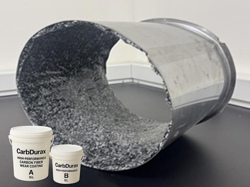 CarbDurax™碳極盾－碳纖維高性能耐磨塗料：預防顆粒長期磨耗及撞擊管壁破裂，減少停機次數。
