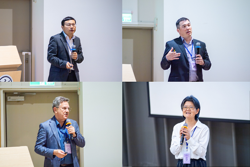 Four scholars from UC Irvine: Professors Jianhua Yu (top left), Scott Atwood (top right), and Arthur D. Lander (bottom left) delivered featured talks, with Professor Xing Dai (bottom right) serving as moderator.
