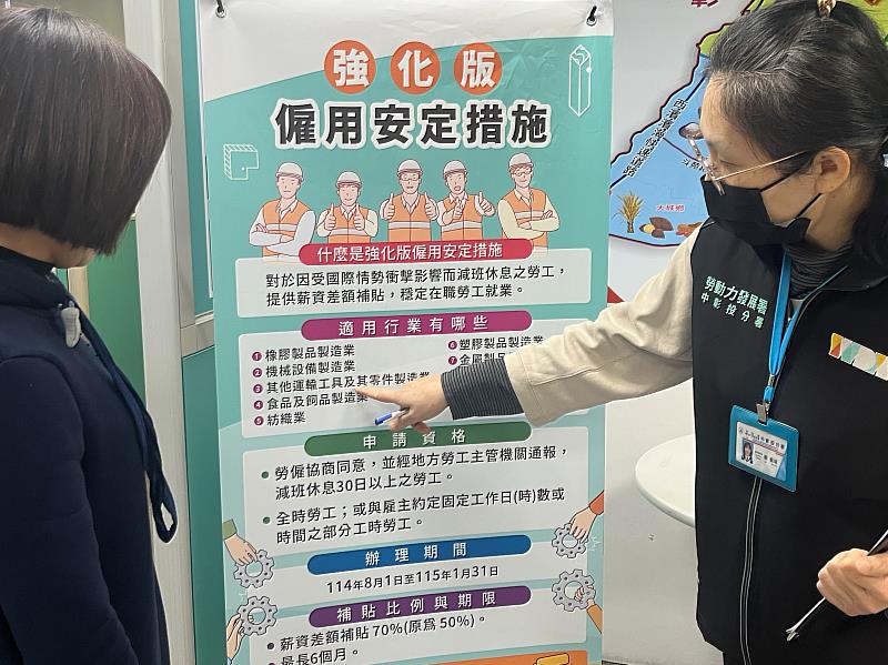 就服員向雇主說明僱用安定措施適用行業。