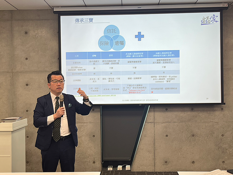 企業・家・國際集團首席執行官邢啟賢分析如何運用保單架構以解決台美稅務問題。