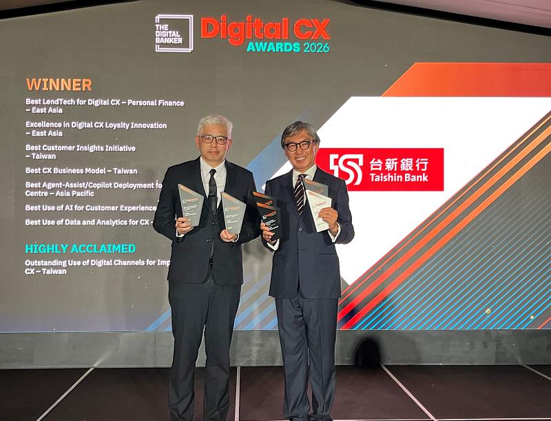 台新銀行一舉摘下《數位銀行家》8項大獎，涵蓋理財、貸款、支付、消費金融及智能客服等面向，展現AI實戰硬實力。
