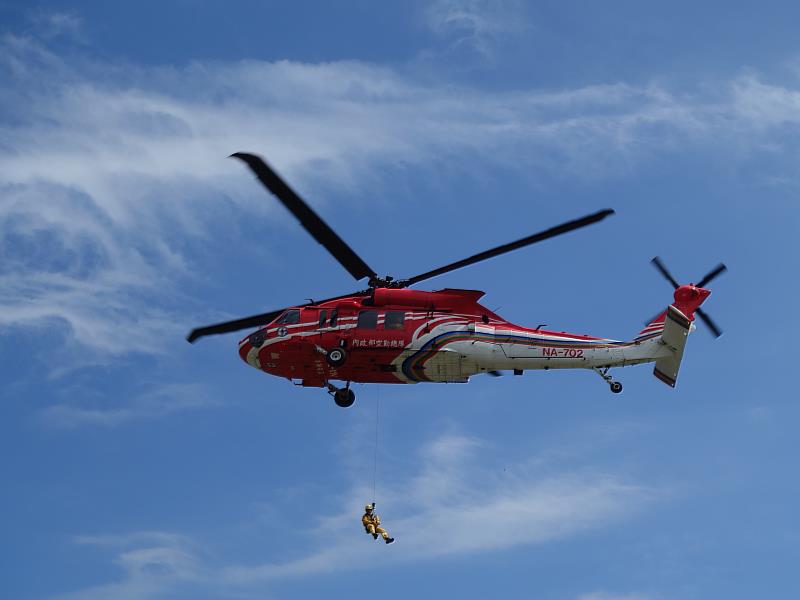 直升機吊掛。