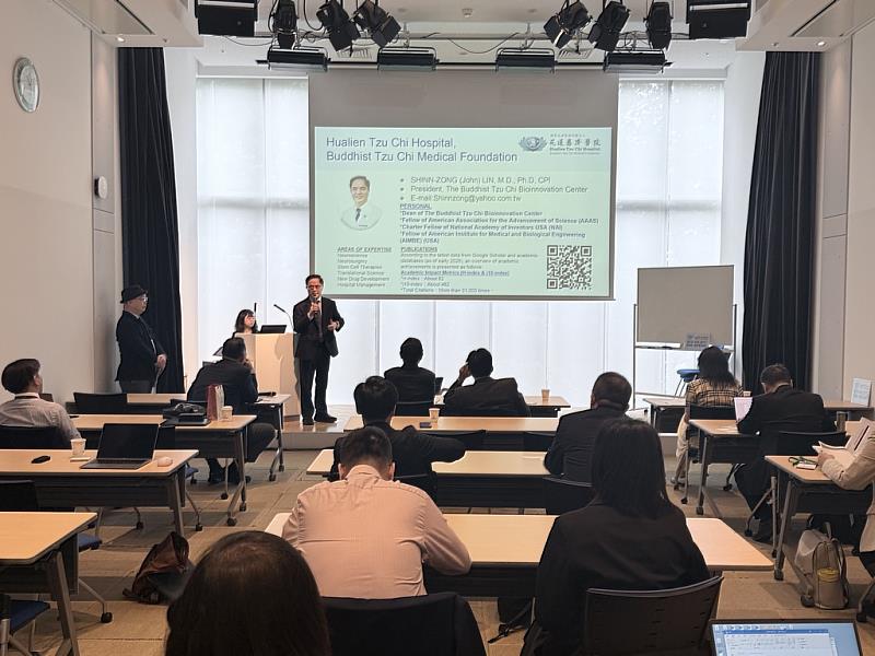 林欣榮院長在此次日本行有3場簡報分享，希望將花蓮慈濟醫院的新藥、細胞治療等創新研發成果，推廣到整個亞洲。