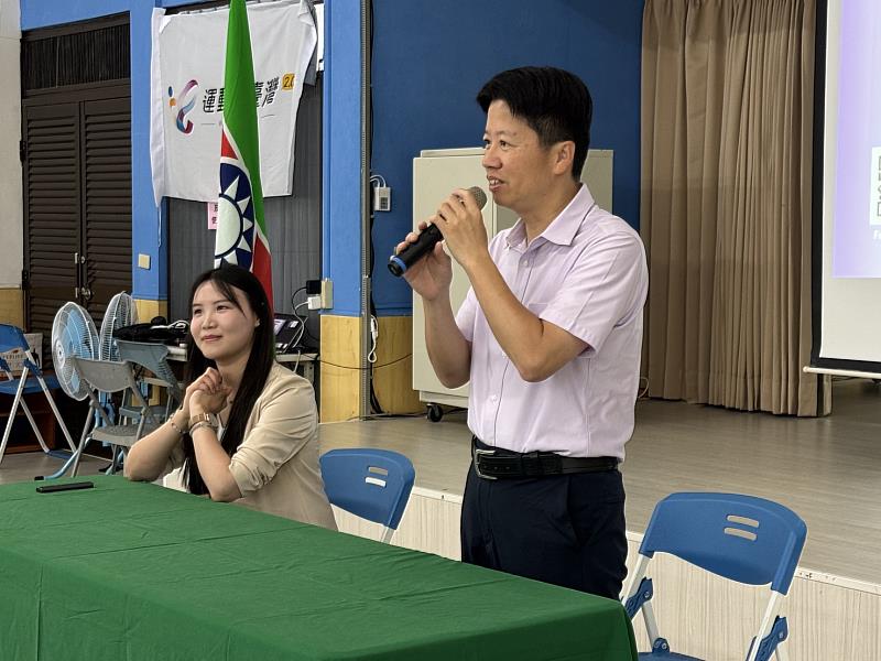 救國團南投縣團委會總幹事李明組致詞。