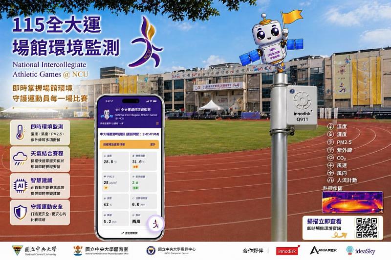 這套系統只要用手機打開瀏覽器，就能即時查看所有氣象監測資訊，讓全大運更安全、更智慧。