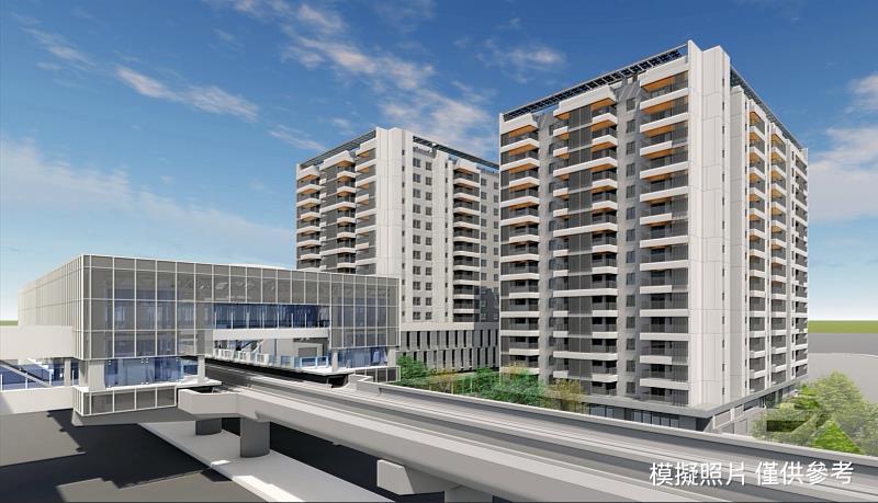 三峽站出入口1捷運開發案模擬照。