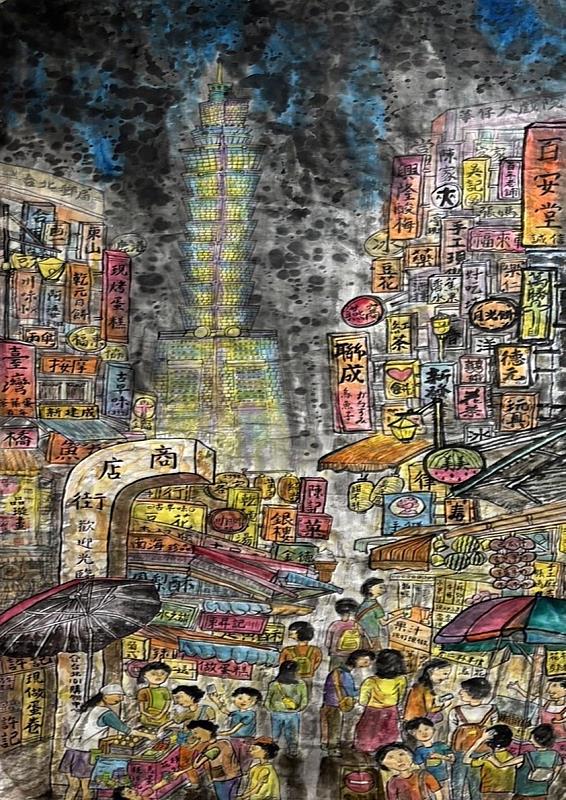 黃品璇獲獎作品《煙火人間》。（圖／中信國際學校提供）