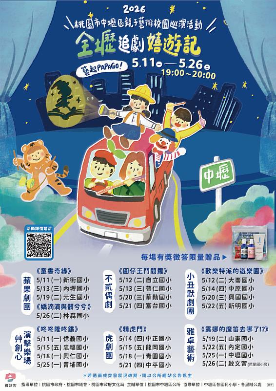 2026 桃園市中壢區親子藝術校園巡演DM