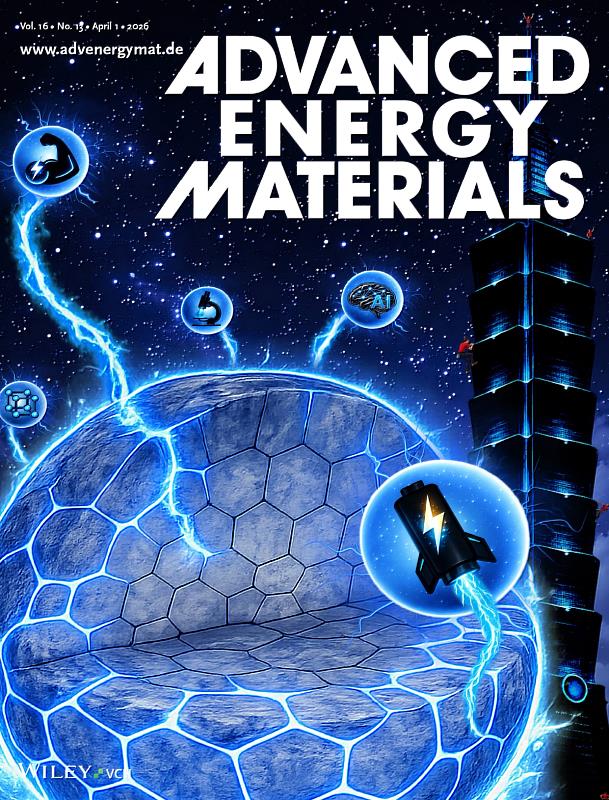 團隊研究成果獲選能源材料頂尖期刊《Advanced Energy Materials》當期Back Cover，以攀登台北101為視覺意象，象徵突破材料設計既有認知邊界，邁向可預測材料設計的新里程碑。