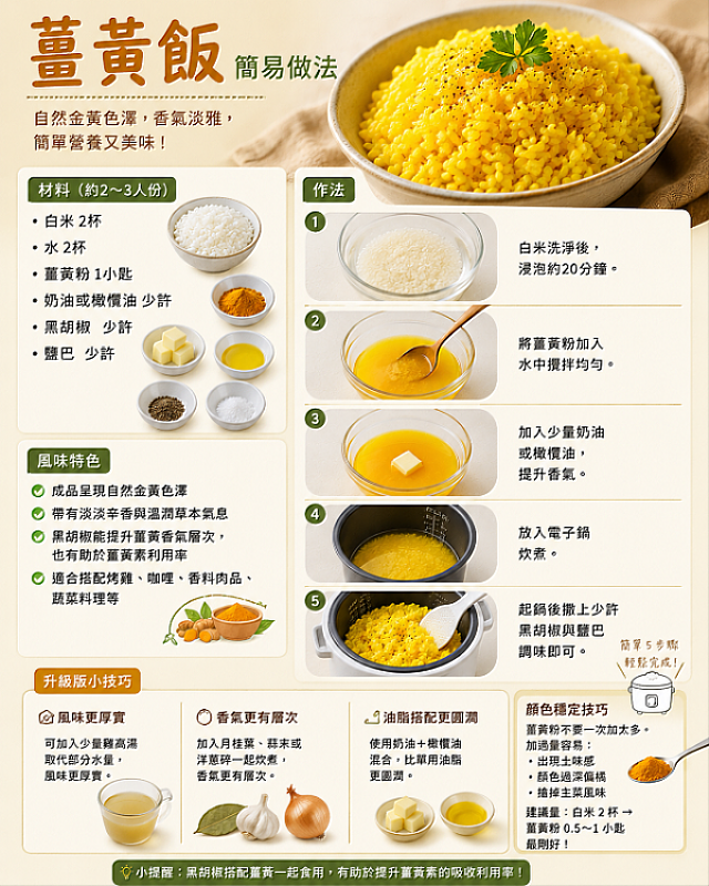 薑黃飯簡易作法