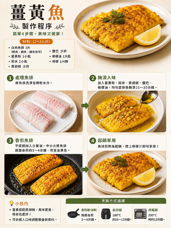 薑黃魚簡易作法