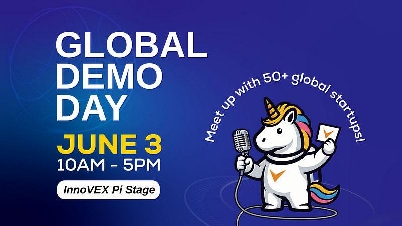 InnoVEX Global Demo Day將於6月3日登場，預計將有超過70家國際新創上台發表。