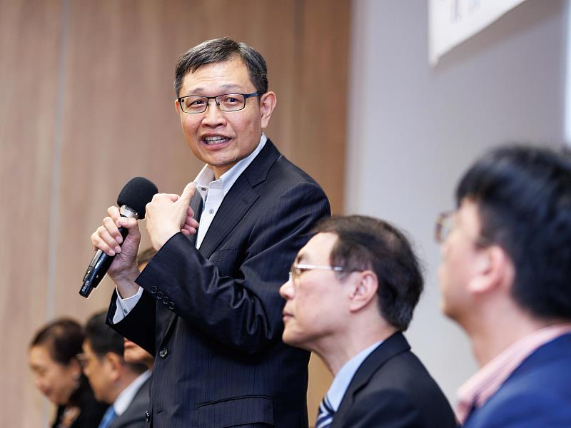 國科會產學及園區業務處林德生處長致詞推薦「產學小聯盟」模式。（圖／淡江大學提供）