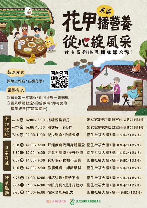 「花甲播營養,從心綻風采」系列課程東區報名資訊EDM