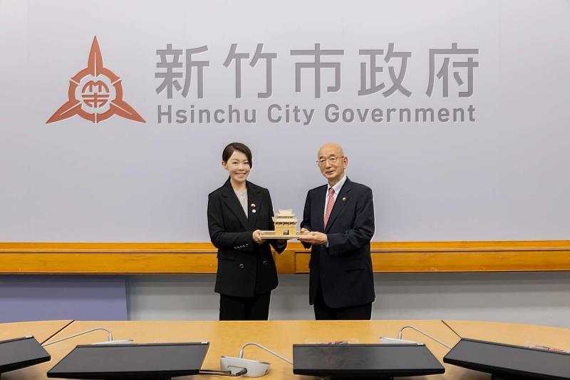 日本萩市田中文夫市長率團拜會竹市 深化台日城市情誼