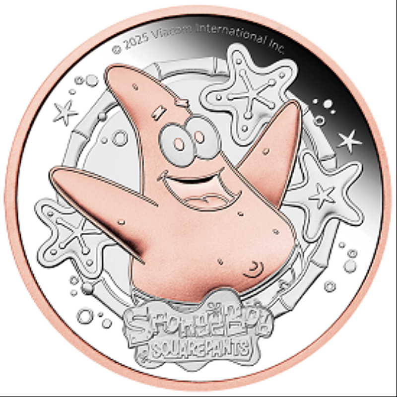 The SpongeBob SquarePants Series - Patrick Star 2oz Silver Proof Gilded Coin Officially Launched!