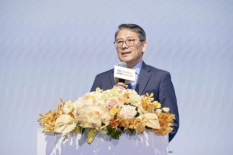 「Go Healthy with Taiwan 2026」全球徵案活動正式啟動，國際貿易署署長劉威亷表示，「健康臺灣」是政府重要的施政願景，期盼打造臺灣成為全球健康解決方案夥伴首選。（貿協提供）