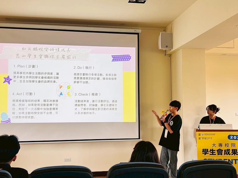 陳霓蒨擔任學生會會長，帶領團隊參與全國學生會評鑑，獲得「單項解鎖」。