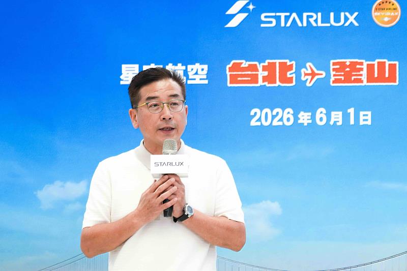 星宇航空劉允富策略長表示，釜山航線的開闢不僅進一步強化星宇航空在東北亞市場的布局，更透過台北、台中雙點直飛，為北中南乘客提供更便捷的航班選擇。