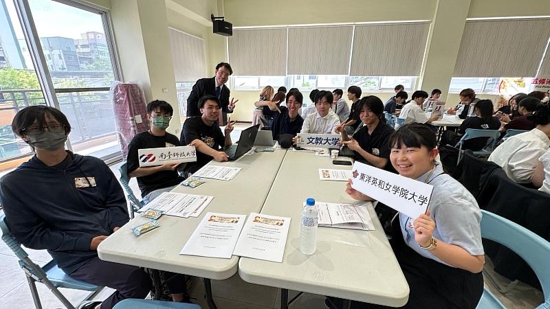 跨國共學現場！臺日青年學子在結束五條港實地踏查後展開分組討論。