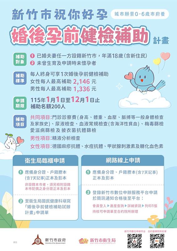 婚後孕前健檢補助EDM