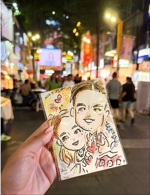 Lyly et Jay西門町Q版肖像留念