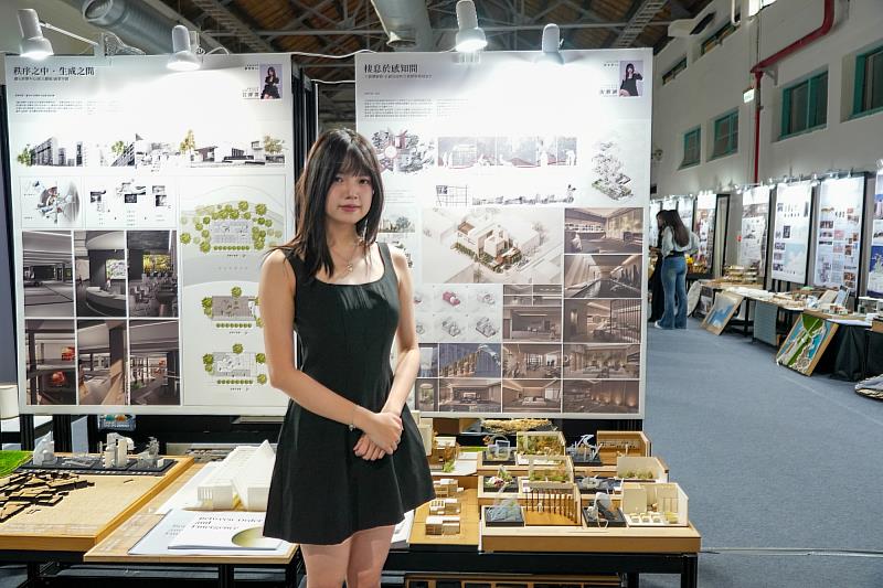 建築系學生沈雅涵畢業作品〈棲息於感知間〉構築「六感體驗館」，營造出沉浸式感知場域，十分細膩。