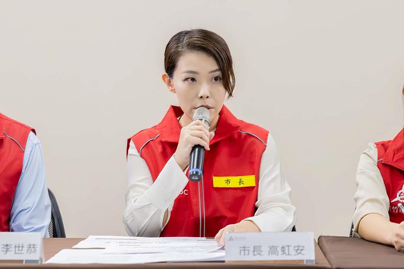 高虹安市長說明災情。