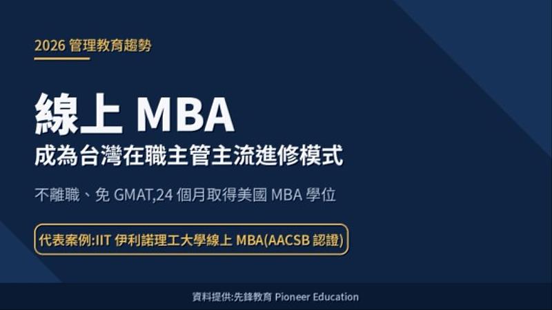 線上MBA成為台灣在職主管主流進修模式，IIT伊利諾理工大學線上MBA受到關注。（先鋒教育提供）