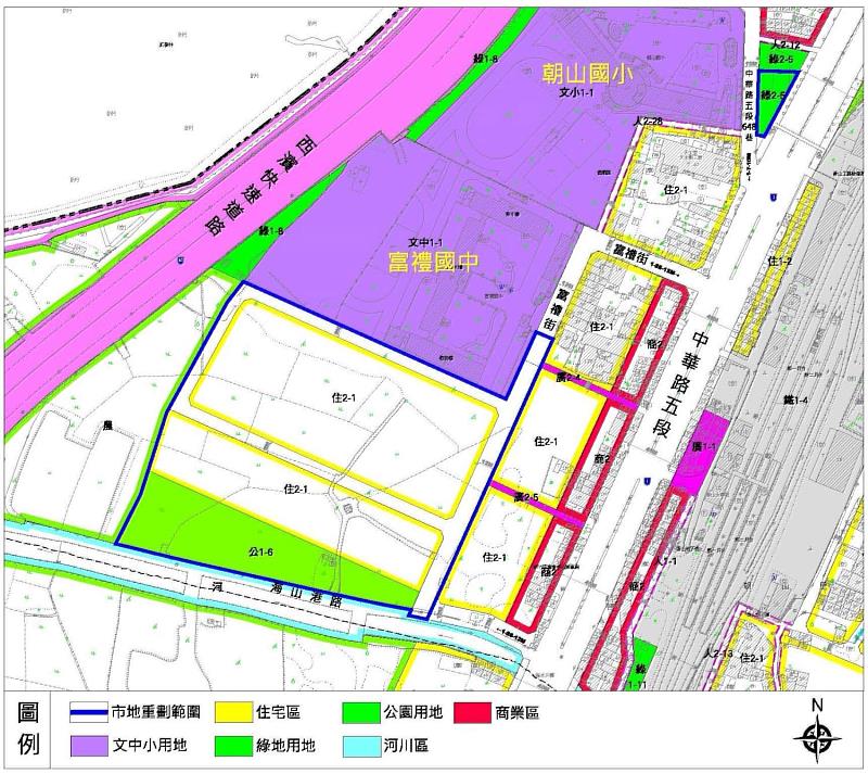朝山變33市地重劃區都市計畫圖