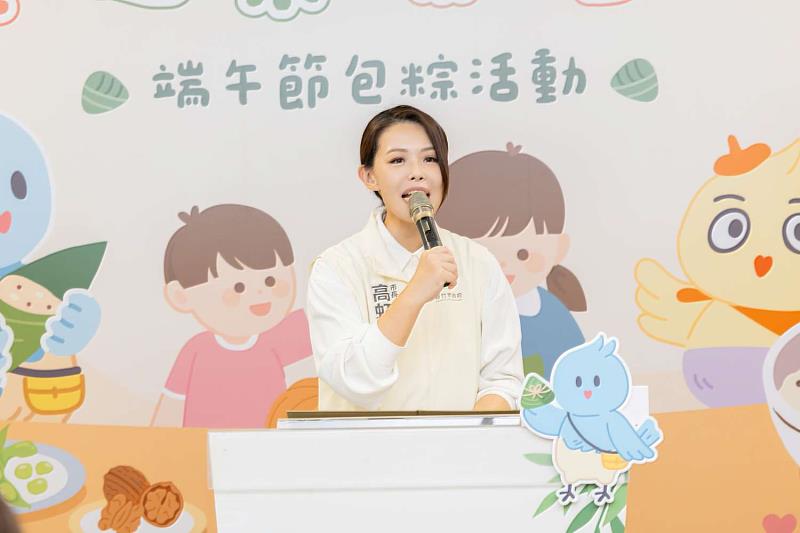 市長高虹安致詞，提醒端午佳節也要飲食均衡。