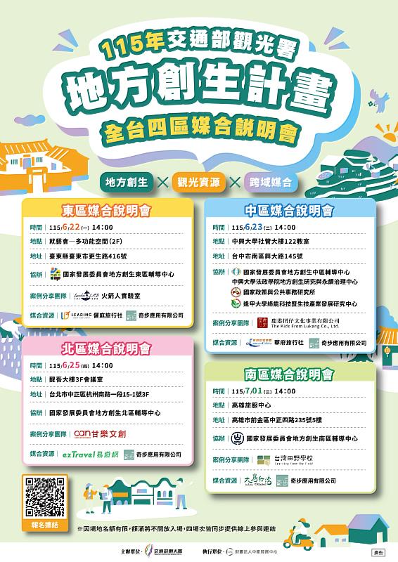 115年「地方創生計畫整合委託作業案」媒合說明會宣傳海報。