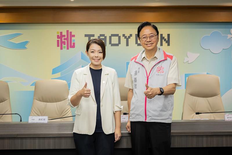 高虹安市長與張善政市長合影。