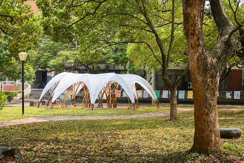 Bamboo Dome, one of the featured installations at NYCU, showcases the potential of bamboo as a sustainable material in contemporary architecture and engineering. (Photo credit: Taiwan Bamboo Society)